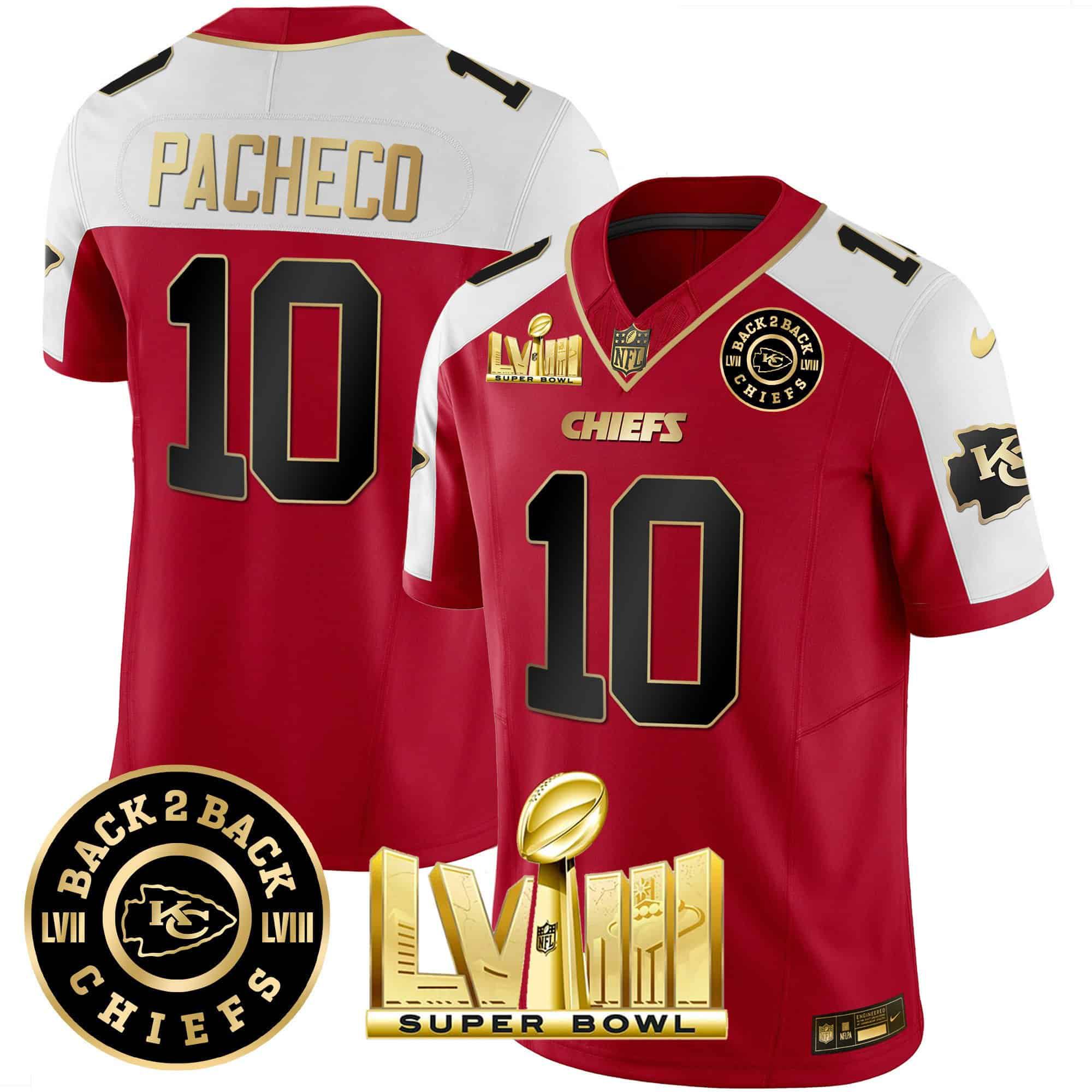 Men Kansas City Chiefs #10 Pacheco Red 2024 Nike Super Bowl LVIII & Back-2-Back Patch Vapor NFL Jersey->indianapolis colts->NFL Jersey